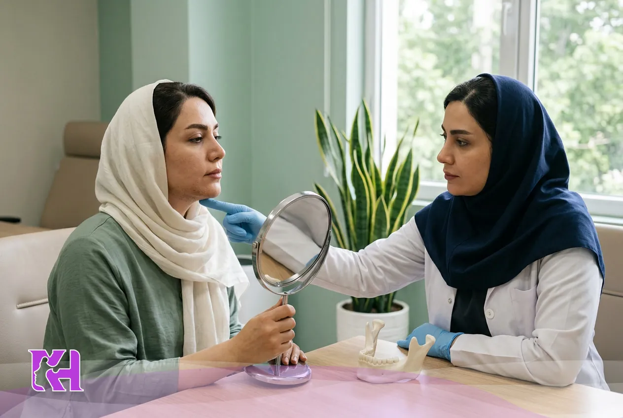 تصویر توضیحی لیفت غبغب با نخ و نحوه اثر آن