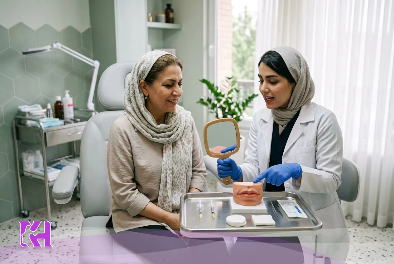 نمونه نتیجه ژل لب روسی با لیفت عمودی در ساری