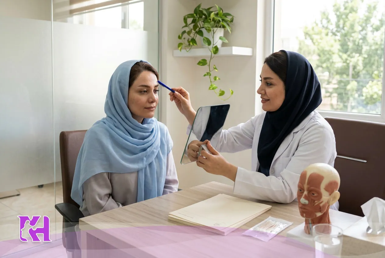 نمایی از بوتاکس و نحوه اثر آن بر عضلات صورت