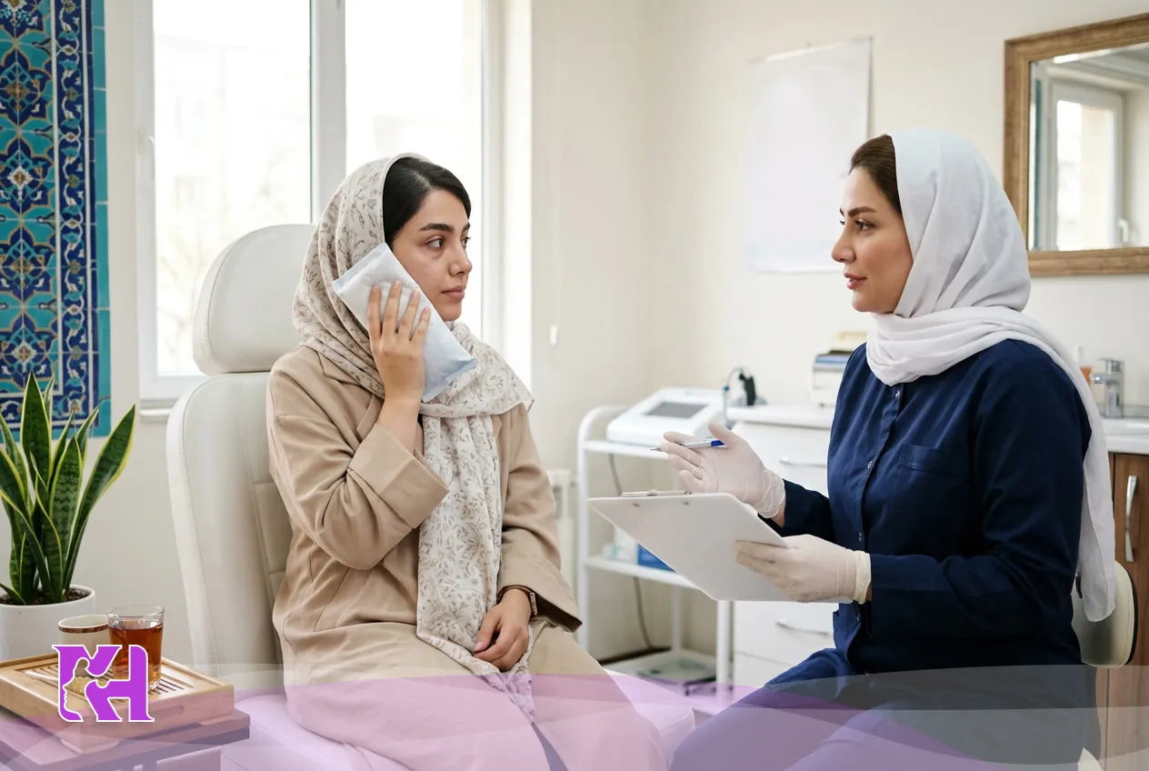 نمونه ورم خفیف زیر چشم پس از تزریق فیلر