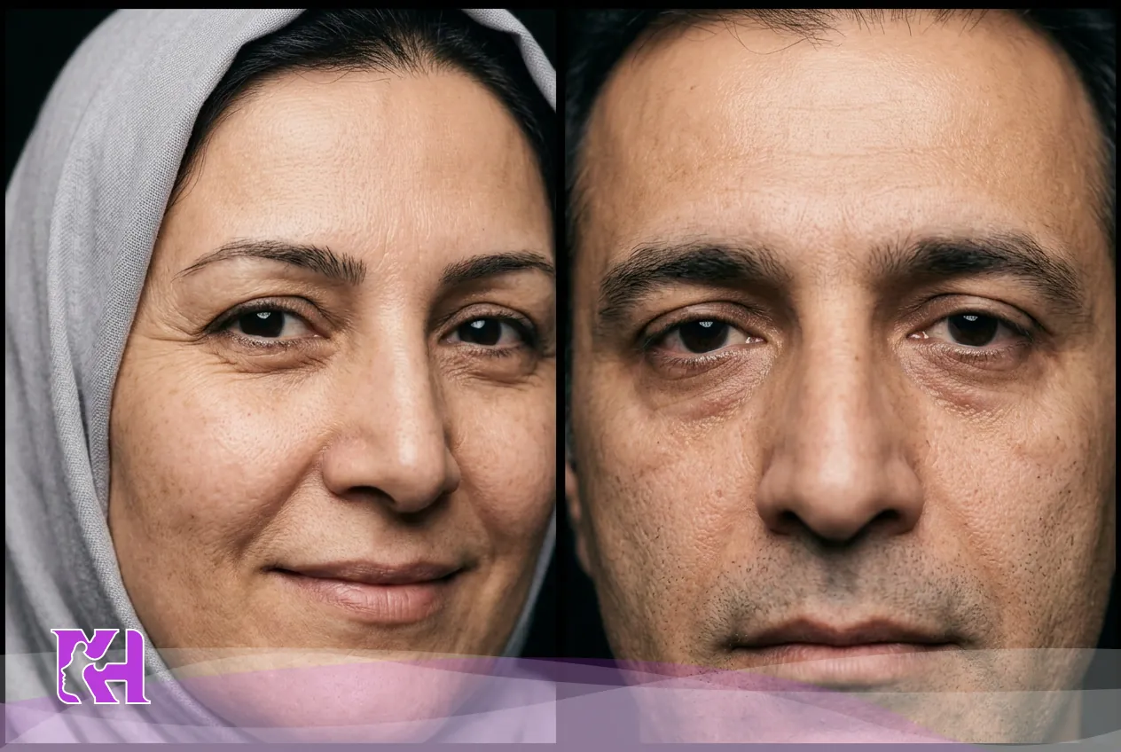 ترکیب درمانی بوتاکس اطراف چشم و فیلر زیر چشم