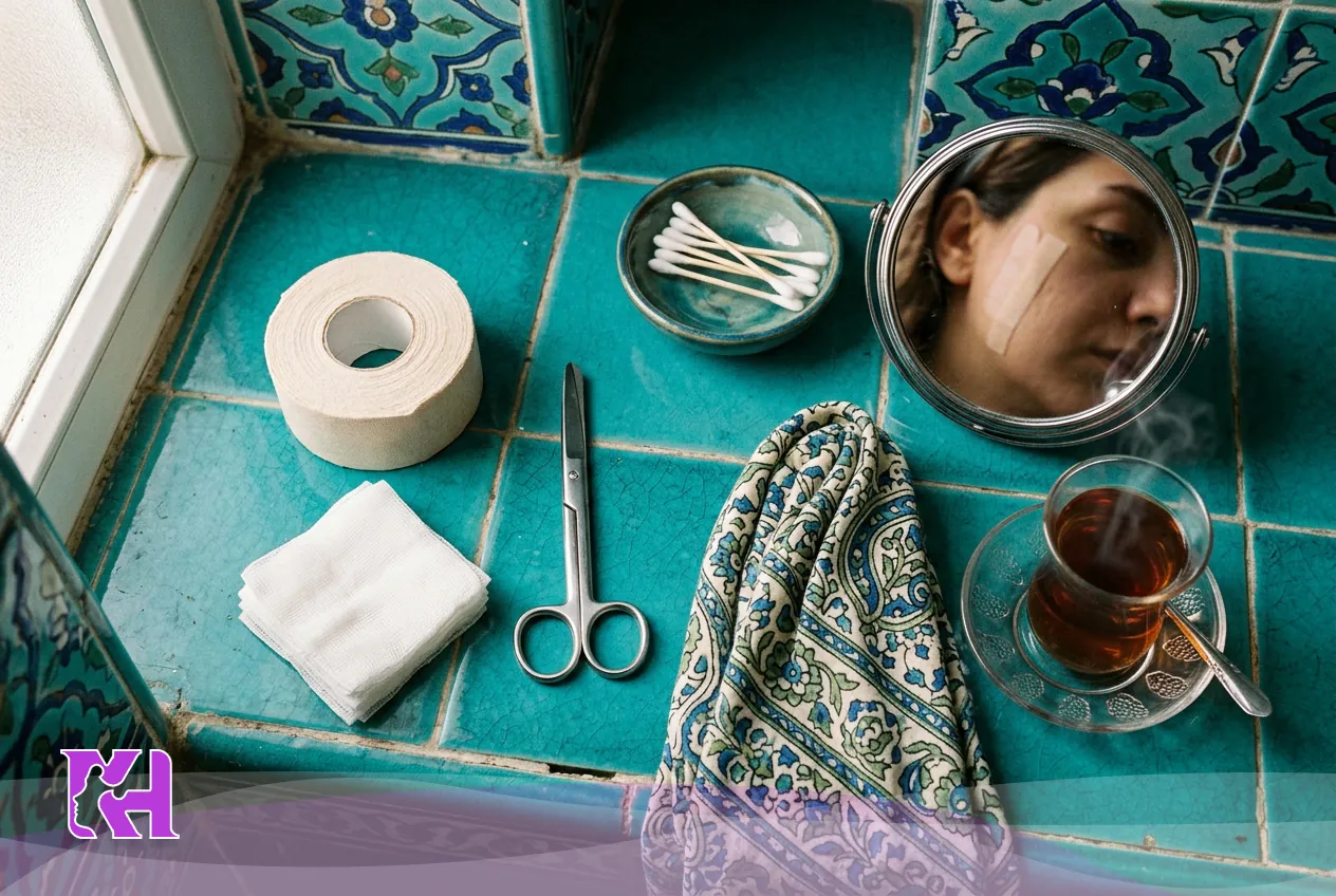 مراحل ایمن رسیدگی به چسب پس از لیفت با نخ
