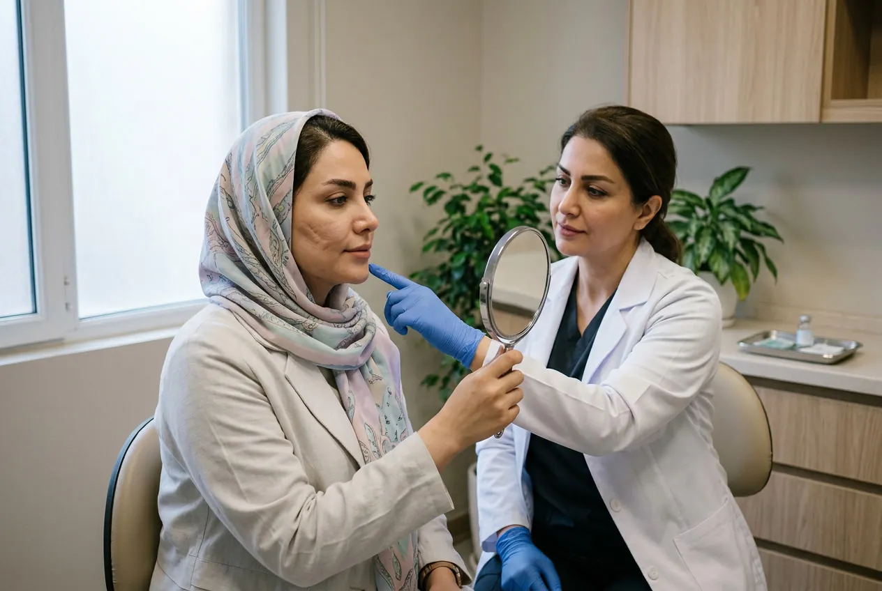 فرورفتگی بعد از لیفت با نخ