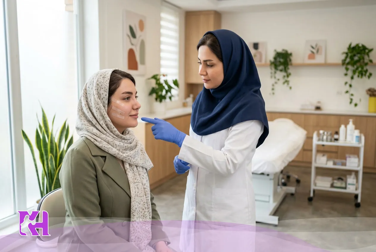 چسب زدن بعد از لیفت با نخ