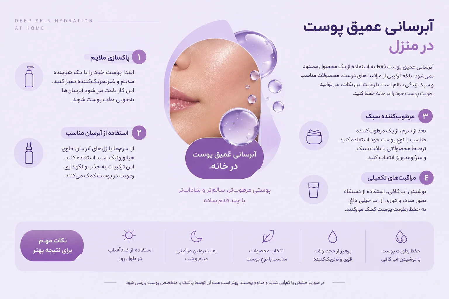 آبرسانی عمیق پوست در منزل